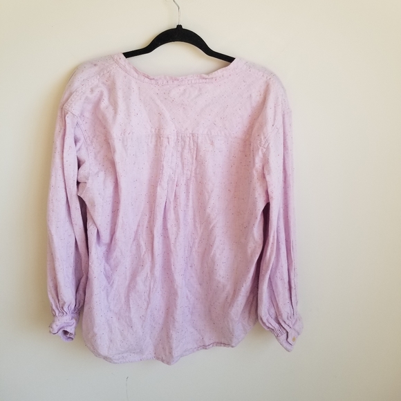 J.Crew Open V-Neck Shirt in Donegal Flannel Blouse - Picture 6 of 6